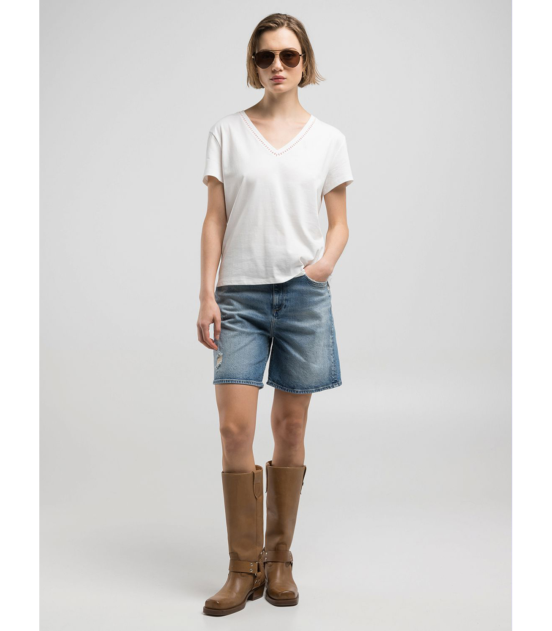 オーバーフィット幾何学模様のグラフィックTシャツ 詳細画像 ナチュラルホワイト 3